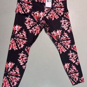 Nike women’s Leggings - Black and coral Tie-Dye